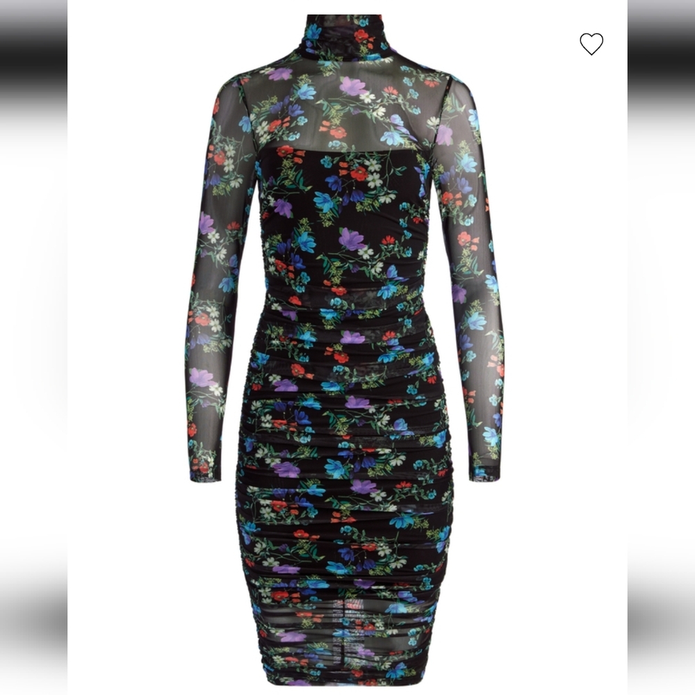 NWT Alice + Olivia Delora Turtleneck Long Sleeve Midi Dress - Picture 6 of 10